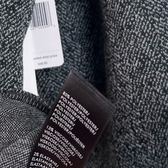 NWT Liverpool Puff Sleeve Houndstooth Print Sweatshirt Black/Grey - Picture 8 of 8